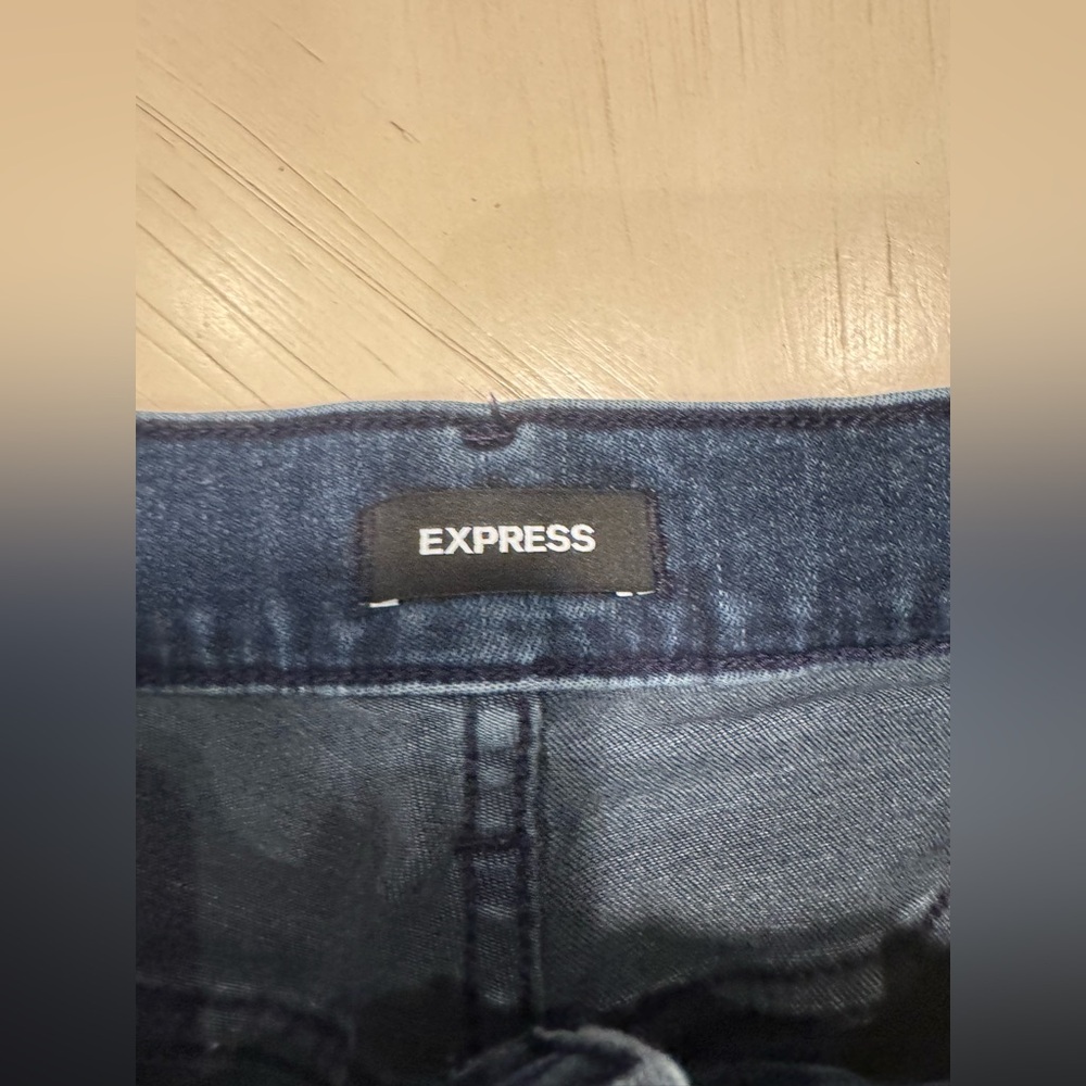 EXPRESS Mid Rise Dark Wash Skinny Jeans – Size 6 Regular - Picture 14 of 16